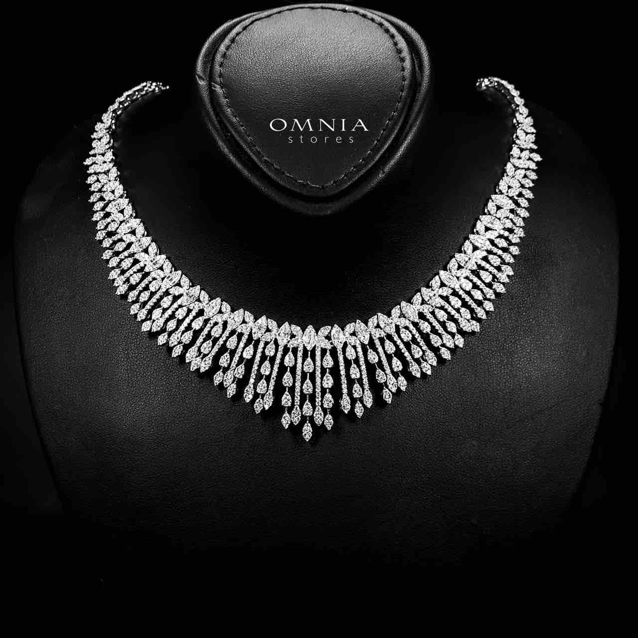 Omnia Calila White Bridal Full Set in High Quality Zircon Stone in Rhodium Plated - OMNIASTORES KSA