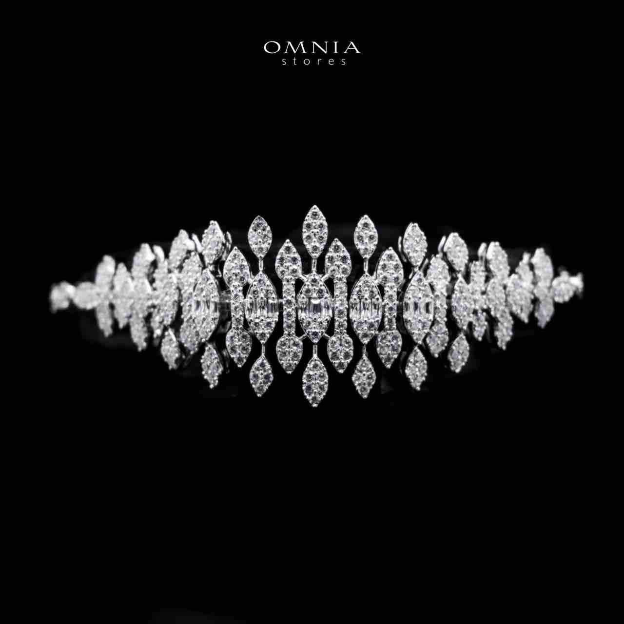 Omnia Calila White Bridal Full Set in High Quality Zircon Stone in Rhodium Plated - OMNIASTORES KSA
