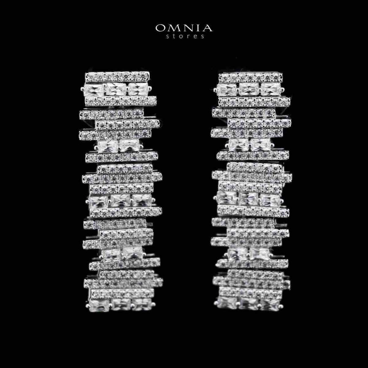 Omnia Eshaal White Bridal Full Set in High Quality Zircon Stone Premium Rhodium Plated - OMNIASTORES UAE