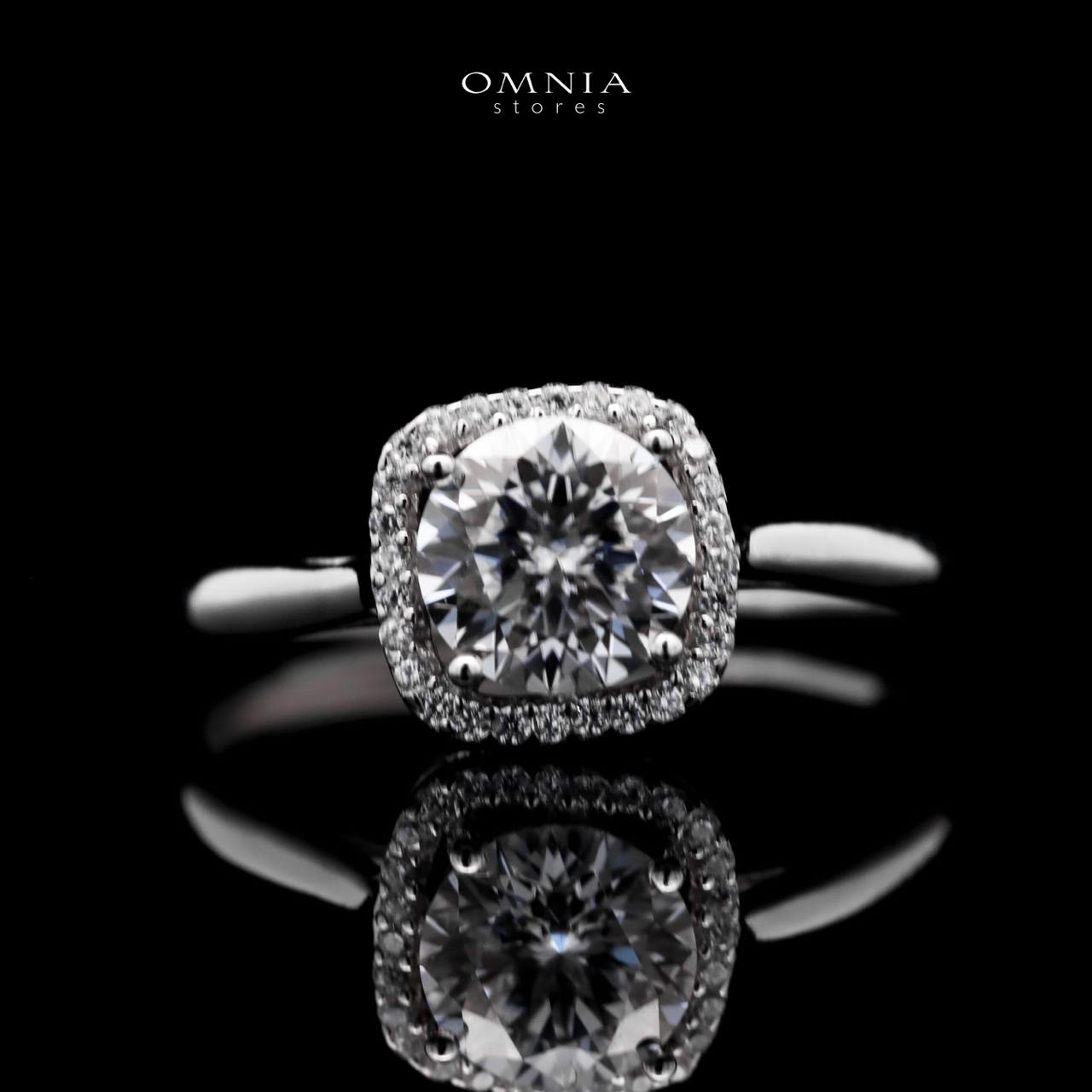 Omnia Bisan Cushion Cut Ring in 92.5 Silver with High Quality Moissanite Stone - OMNIASTORES UAE