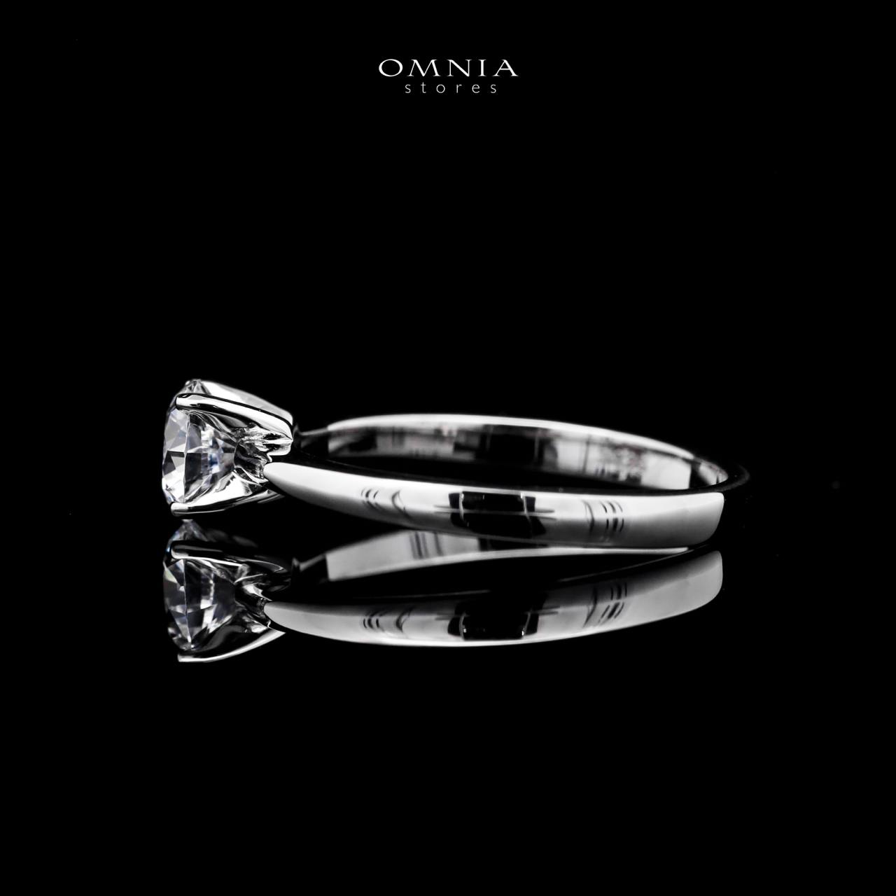 Omnia Jane White Ring Silver Simulated Diamonds - OMNIASTORES UAE