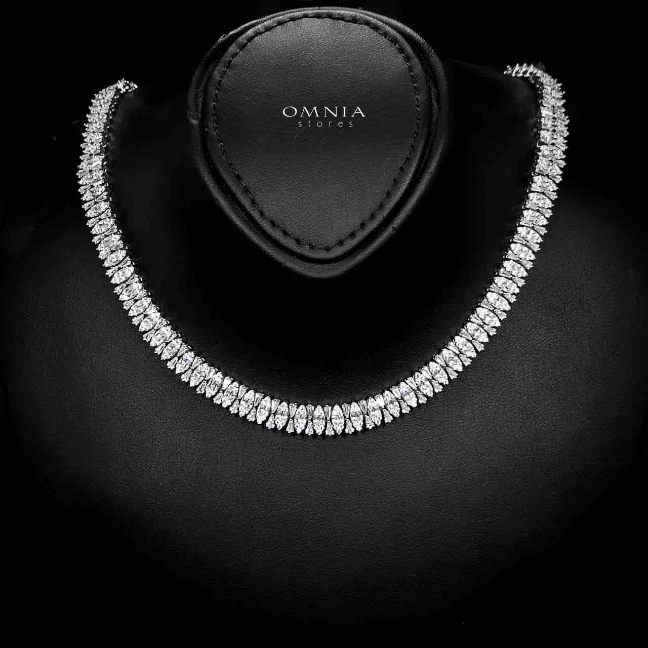 Omnia Manahil White Luxury Bridal Full Set in High Quality Zircon Stone Rhodium Plated - OMNIASTORES KSA