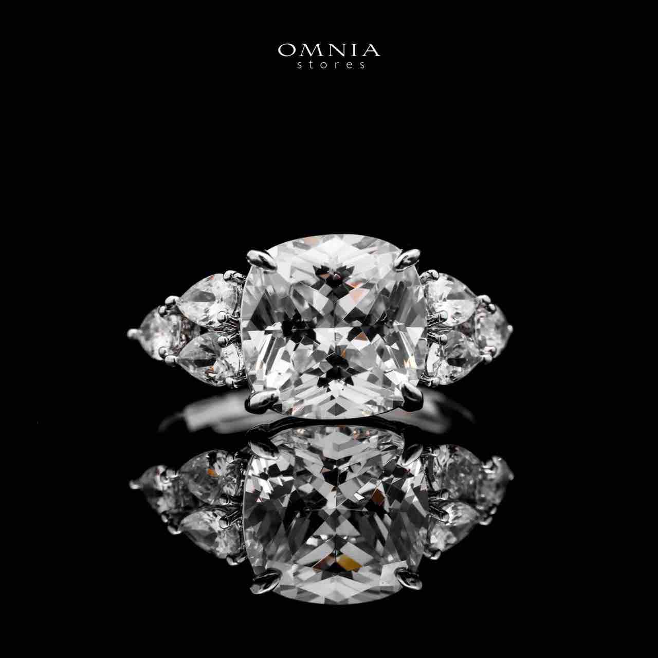 Omnia Nazaha Bridal Full Set in Rhodium Plated with High Quality White Zircon Stones