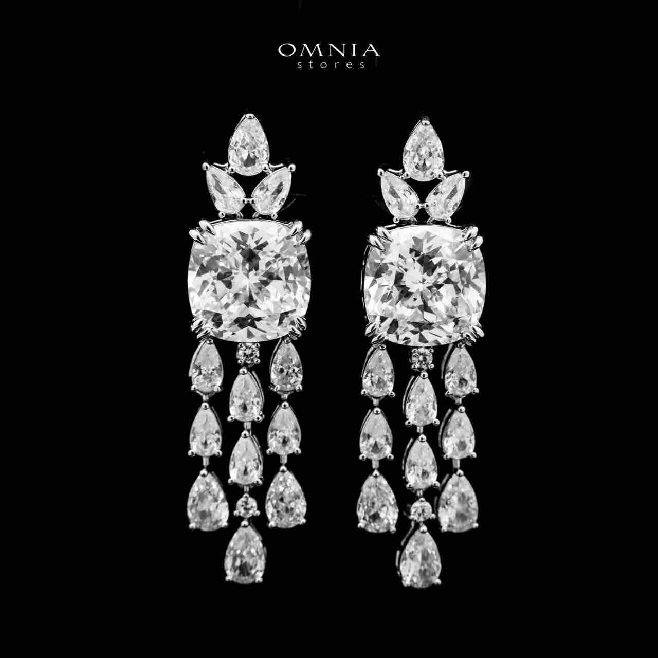 Omnia Nazaha Bridal Full Set in Rhodium Plated with High Quality White Zircon Stones
