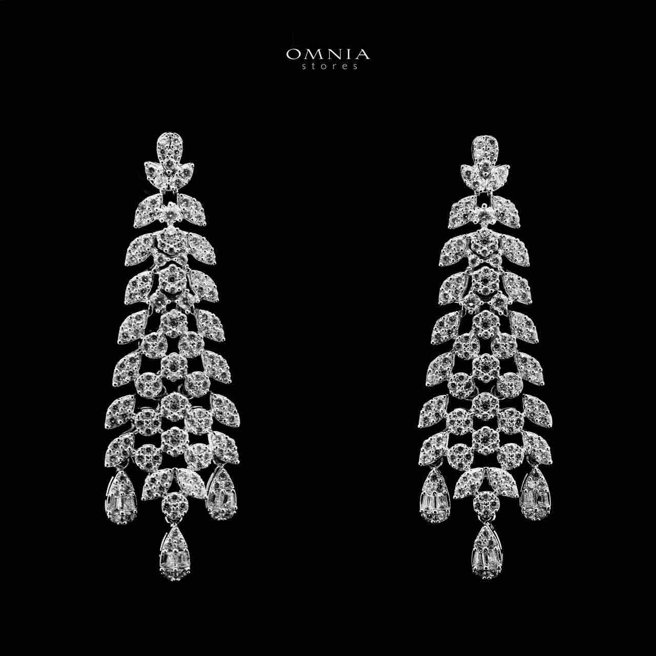 Omnia Taybah White Luxury Bridal Set In Rhodium Plated with High Quality Zircon Stones - OMNIASTORES KSA