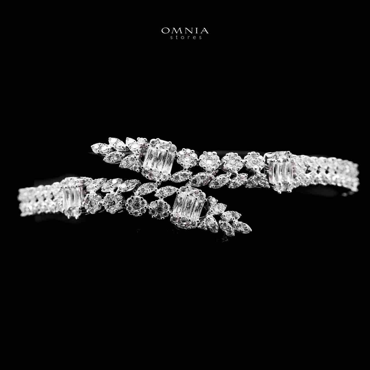 Omnia Elham White Luxury Bridal Full Set with Rhodium Plated in High Quality White Zircon Stone Rhodium Plated - OMNIASTORES KSA