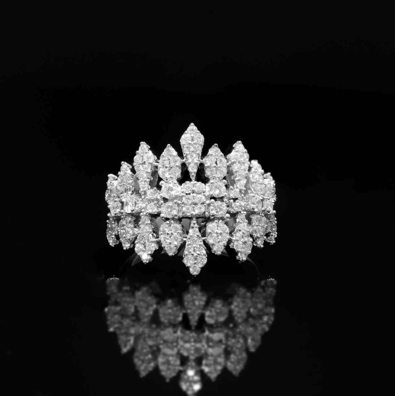 Omnia Ahlina White Bridal Full Set in High Quality Zircon Stone Rhodium Plated - OMNIASTORES KSA