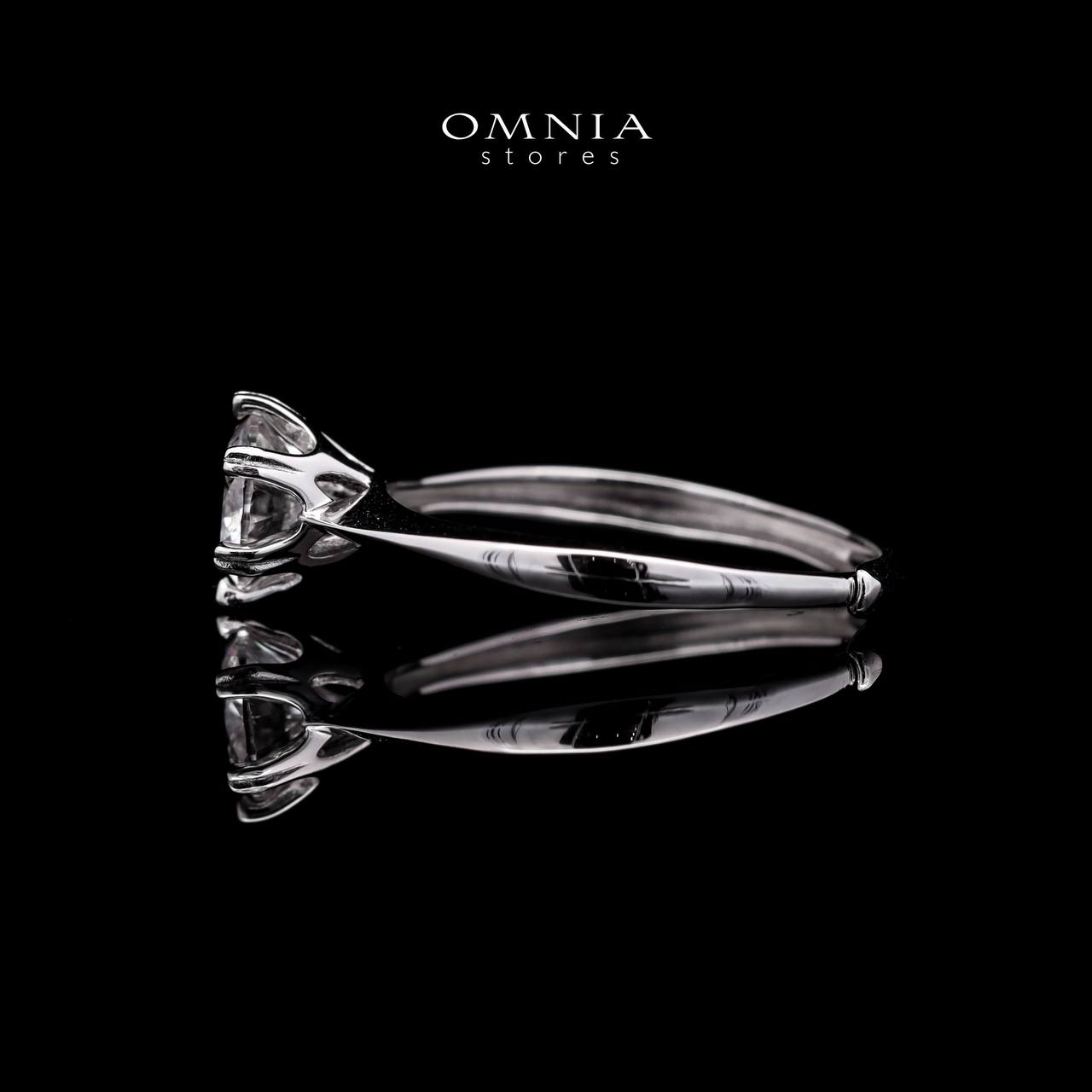 Omnia Nadine White Ring 92.5 Silver in High Quality Moissanite Stones