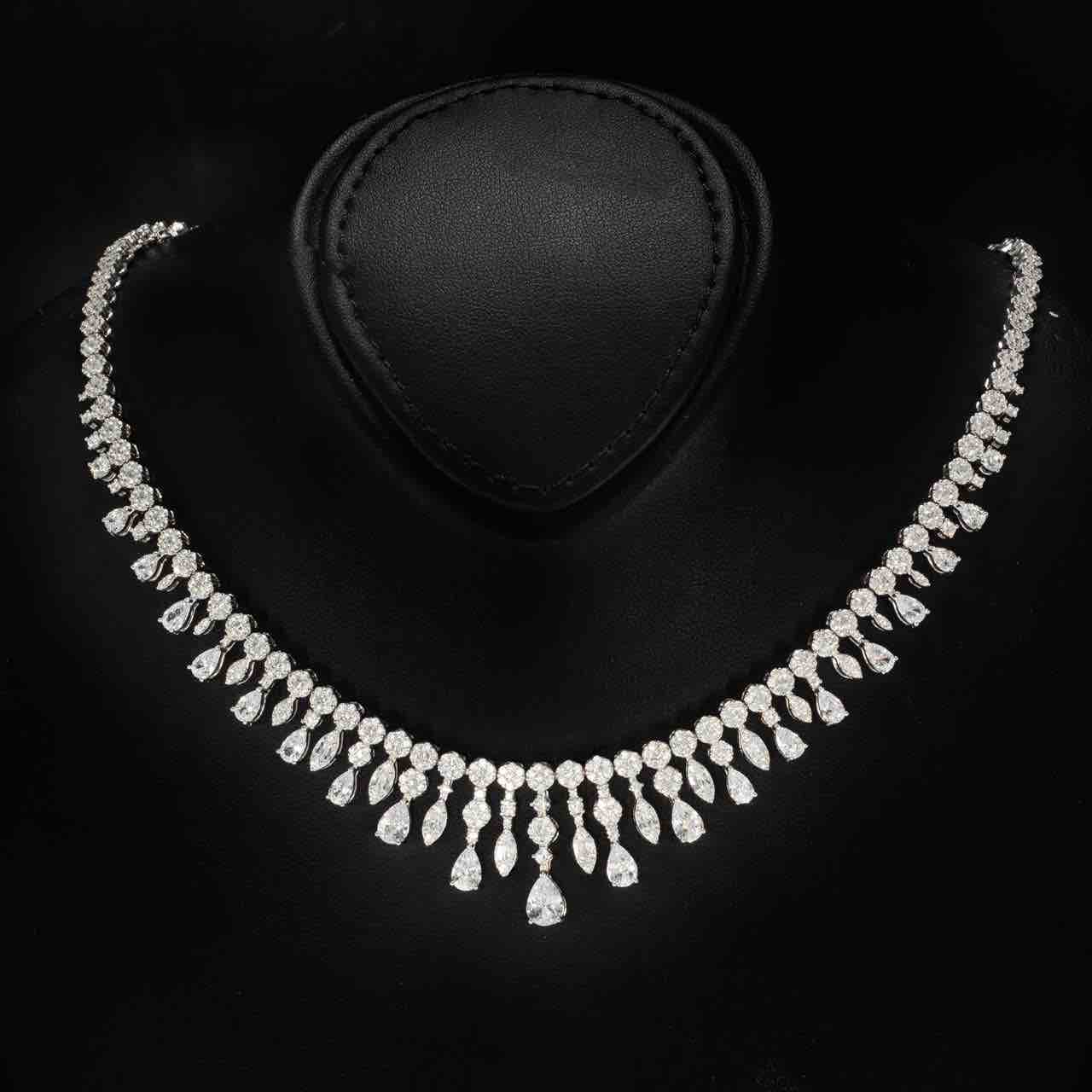 Omnia Syla White Bridal Full Set in 925 Silver with High Quality Simulated Diamonds