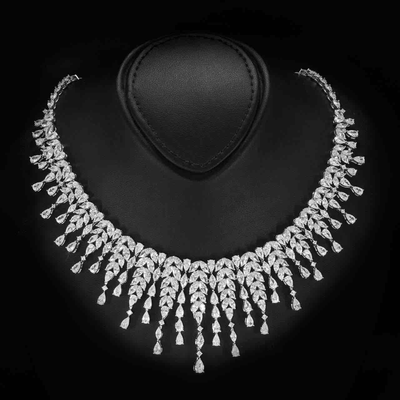Omnia Sheena White Bridal Full Set in 925 Silver with High Quality Simulated Diamonds