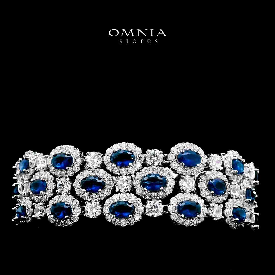 Omnia Viviana Blue Bracelet in High Quality Zircon Stone in Tarnish Resistant Plating