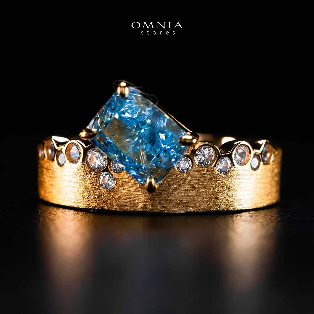 Omnia Sireen Golden Ring In 925 Silver High Quality Certified Lab Crafted Stones - OMNIASTORES UAE