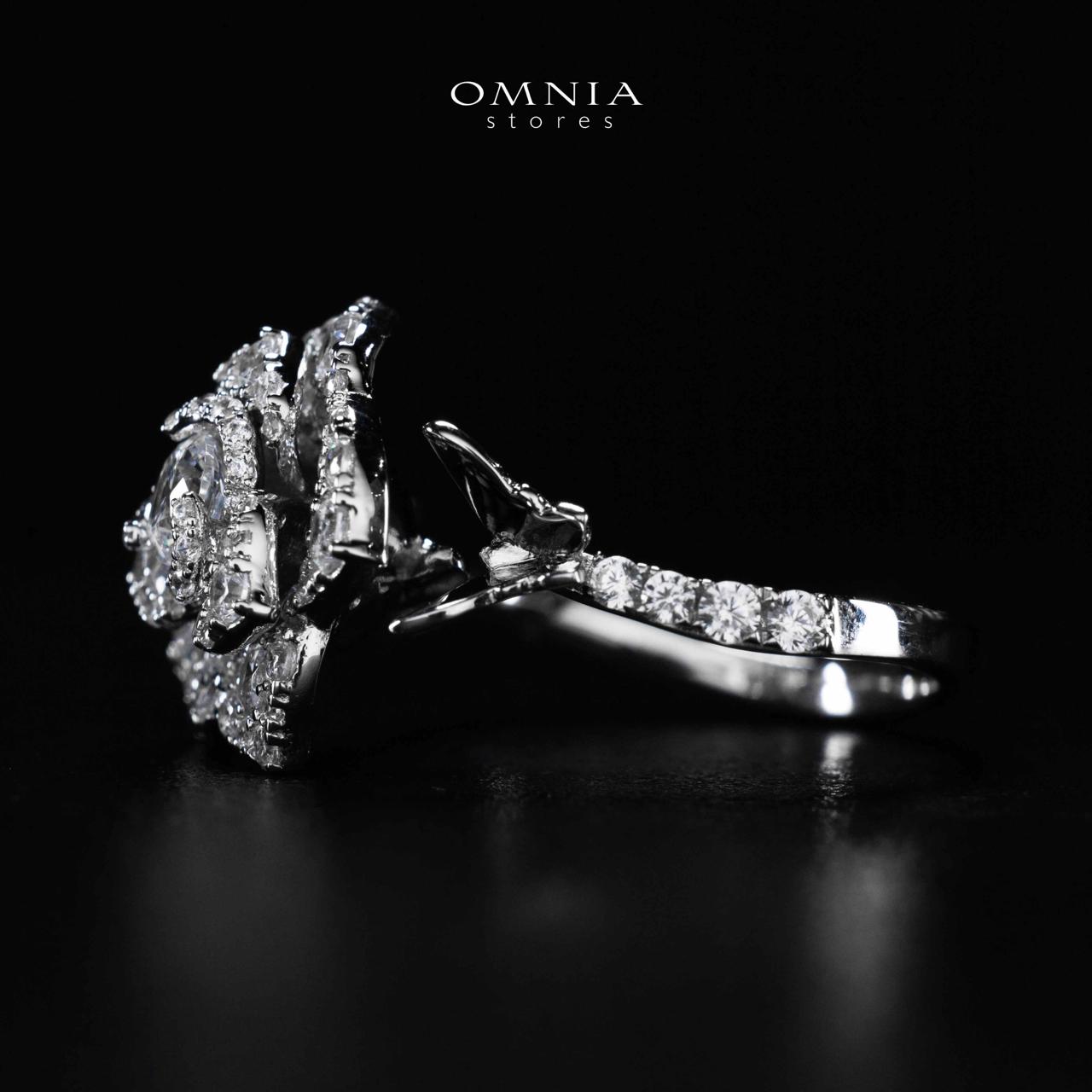 Omnia Haniya White Rose Ring In 925 Silver High Quality Certified Lab Crafted Stones - OMNIASTORES UAE
