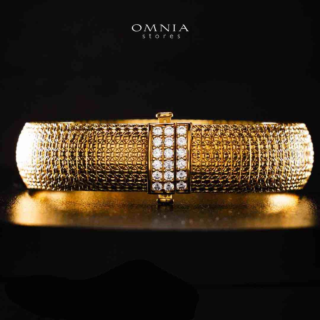 Omnia Rimah Golden Bracelet In 925 Silver High Quality Certified Lab Crafted Stones - OMNIASTORES UAE