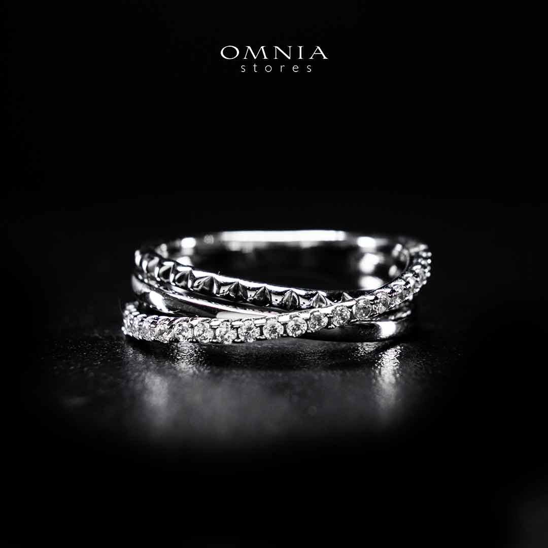 Omnia Suhair Twisted Silver Ring In 925 Silver High Quality Certified Lab Crafted Stones - OMNIASTORES UAE