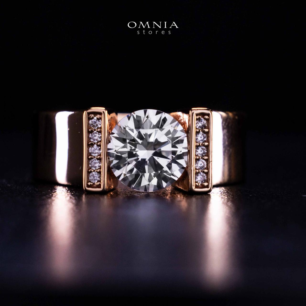 Omnia Aroob Rose Gold Silver Ring In 925 Silver High Quality Certified Lab Crafted Stones - OMNIASTORES UAE