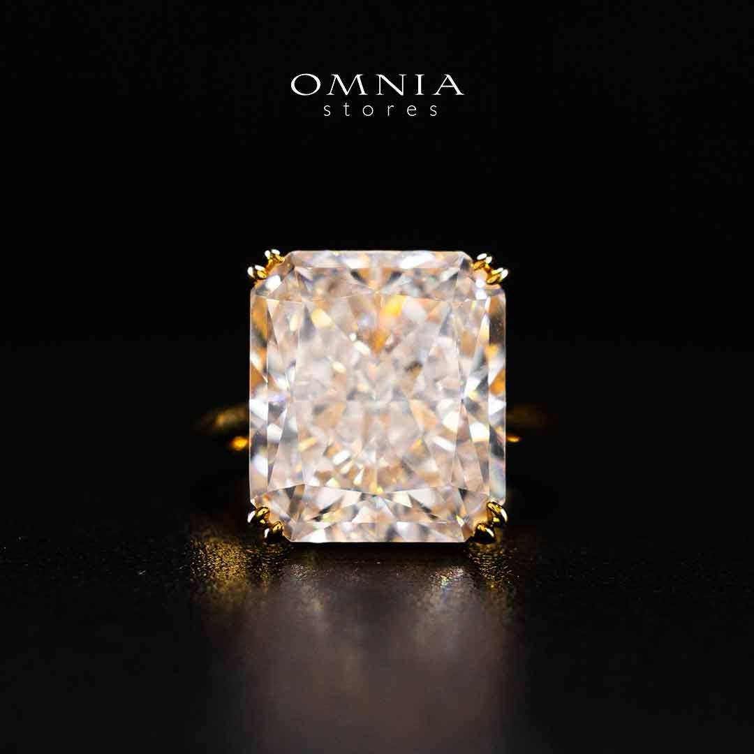 Omnia Zarmina Gold Ring In 925 Silver High Quality Certified Lab Crafted Stones - OMNIASTORES UAE
