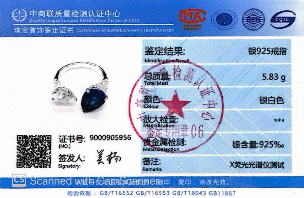 Omnia Ayda Dual Heart Blue and White Silver Ring In 925 Silver High Quality Certified Lab Crafted Stones - OMNIASTORES UAE