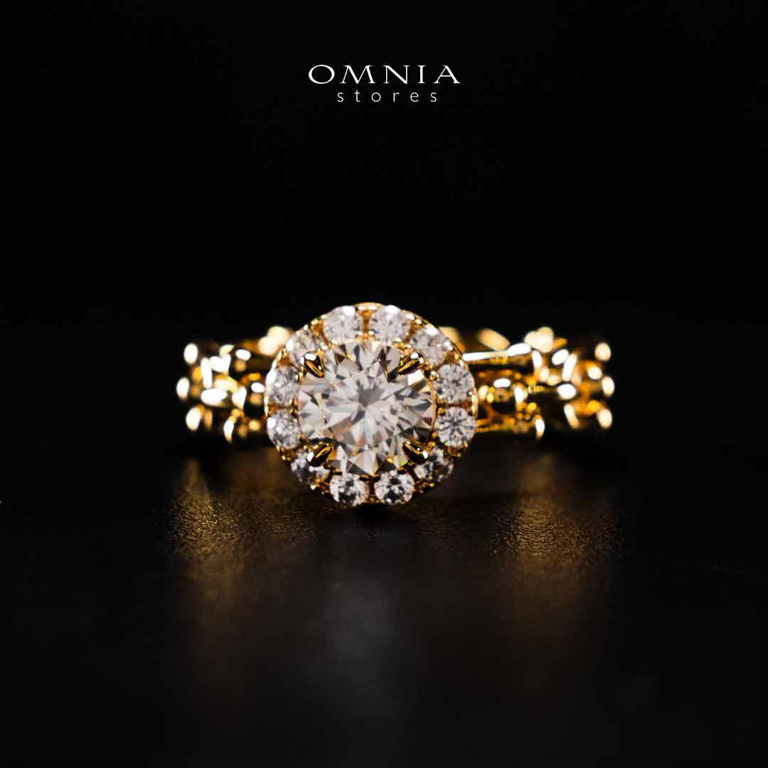 Omnia Shifaa Gold Ring In 925 Silver High Quality Certified Lab Crafted Stones - OMNIASTORES UAE
