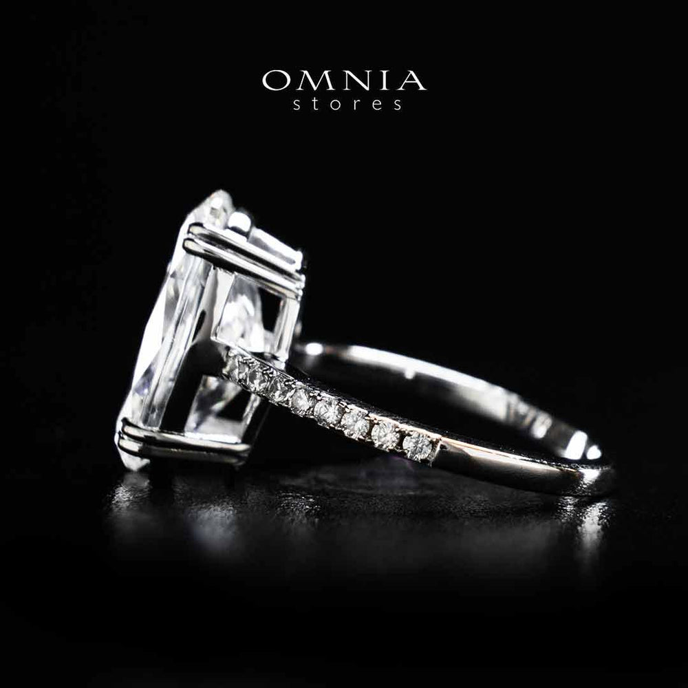 Omnia Nuraan White Silver Ring In 925 Silver High Quality Certified Lab Crafted Stones
