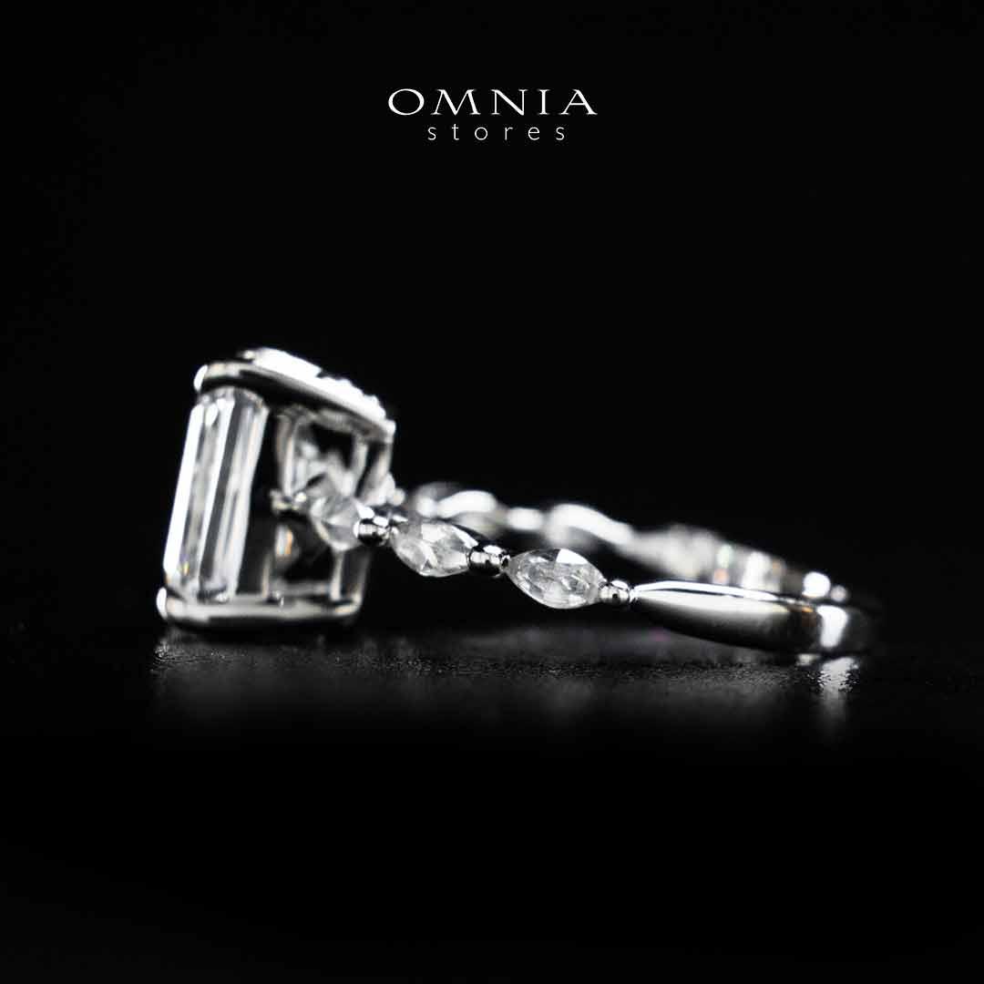 Omnia Azka White Silver Ring In 925 Silver High Quality Certified Lab Crafted Stones - OMNIASTORES UAE