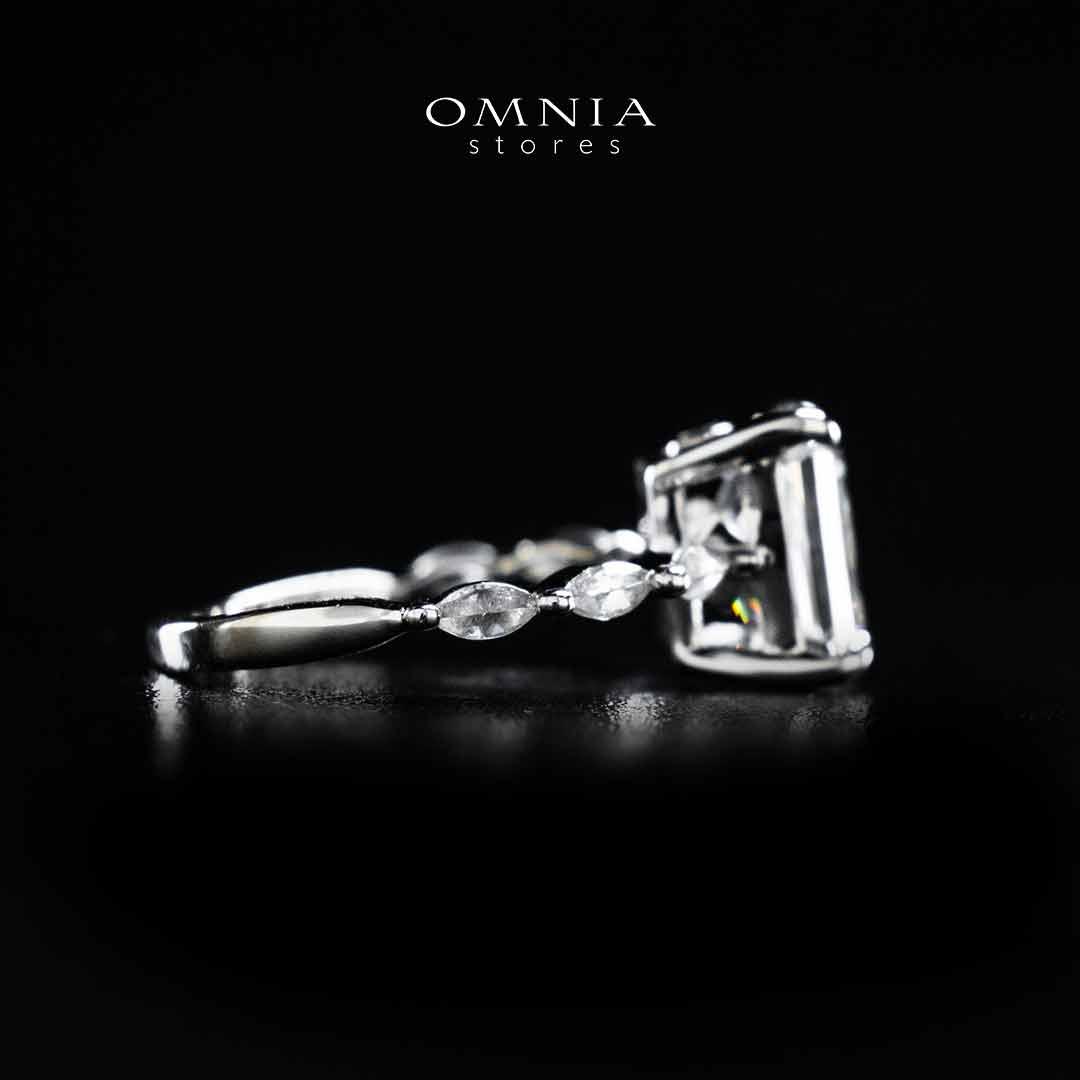 Omnia Azka White Silver Ring In 925 Silver High Quality Certified Lab Crafted Stones - OMNIASTORES UAE