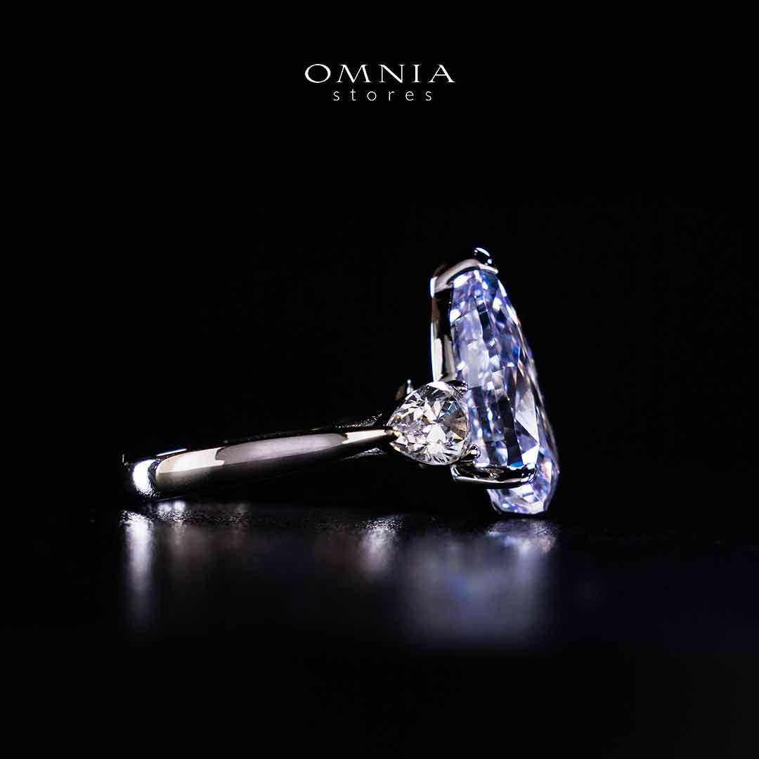 Omnia Nadira Light Purple and White Silver Ring In 925 Silver High Quality Certified Lab Crafted Stones - OMNIASTORES UAE