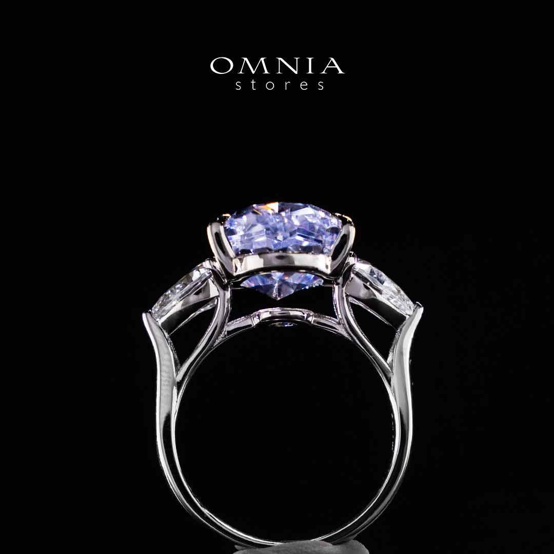 Omnia Nadira Light Purple and White Silver Ring In 925 Silver High Quality Certified Lab Crafted Stones - OMNIASTORES UAE