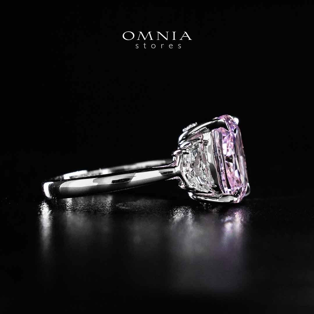 Omnia Safina Pink and White Silver Ring In 925 Silver High Quality Certified Lab Crafted Stones - OMNIASTORES UAE