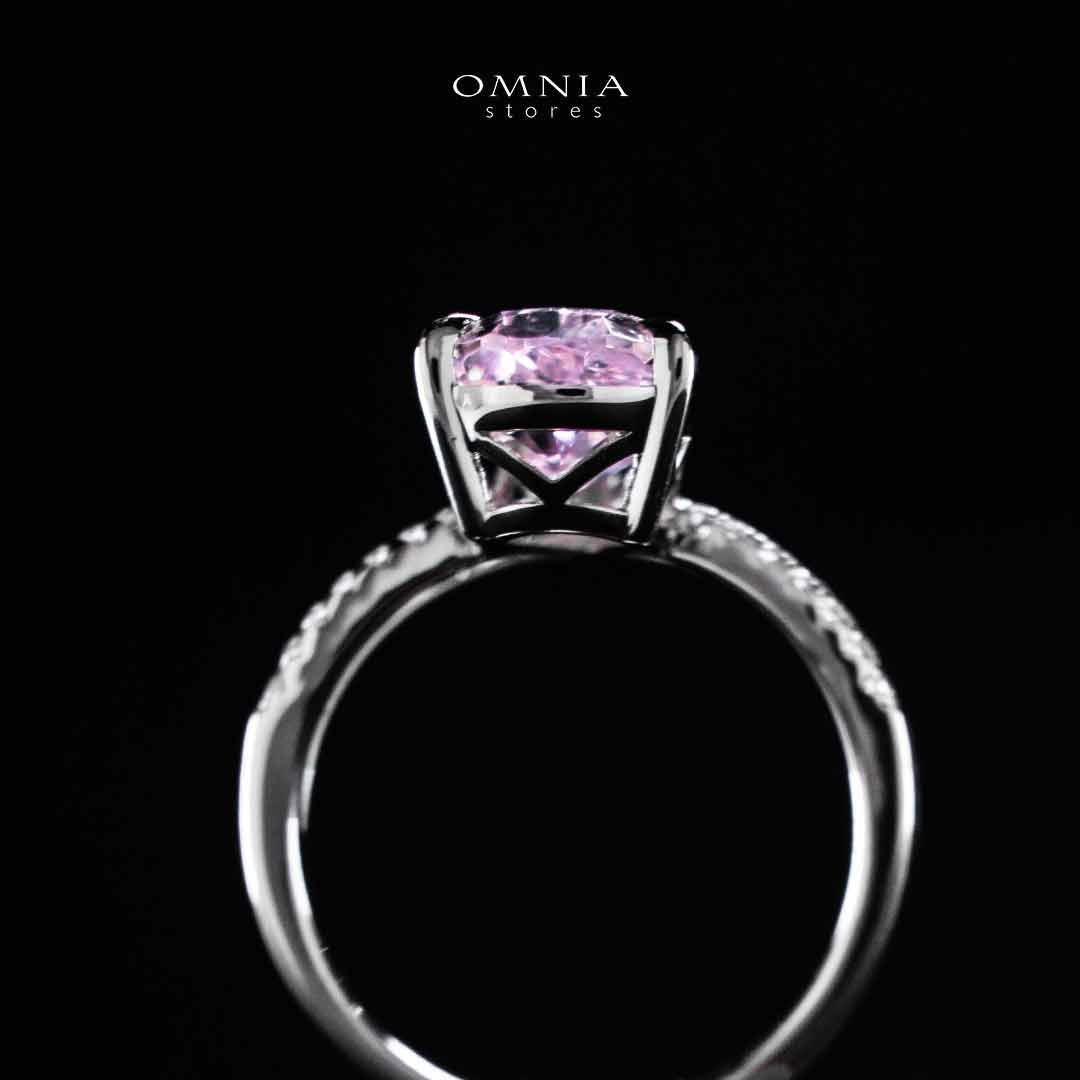 Omnia Zahina Pink and White Silver Ring In 925 Silver High Quality Certified Lab Crafted Stones - OMNIASTORES UAE