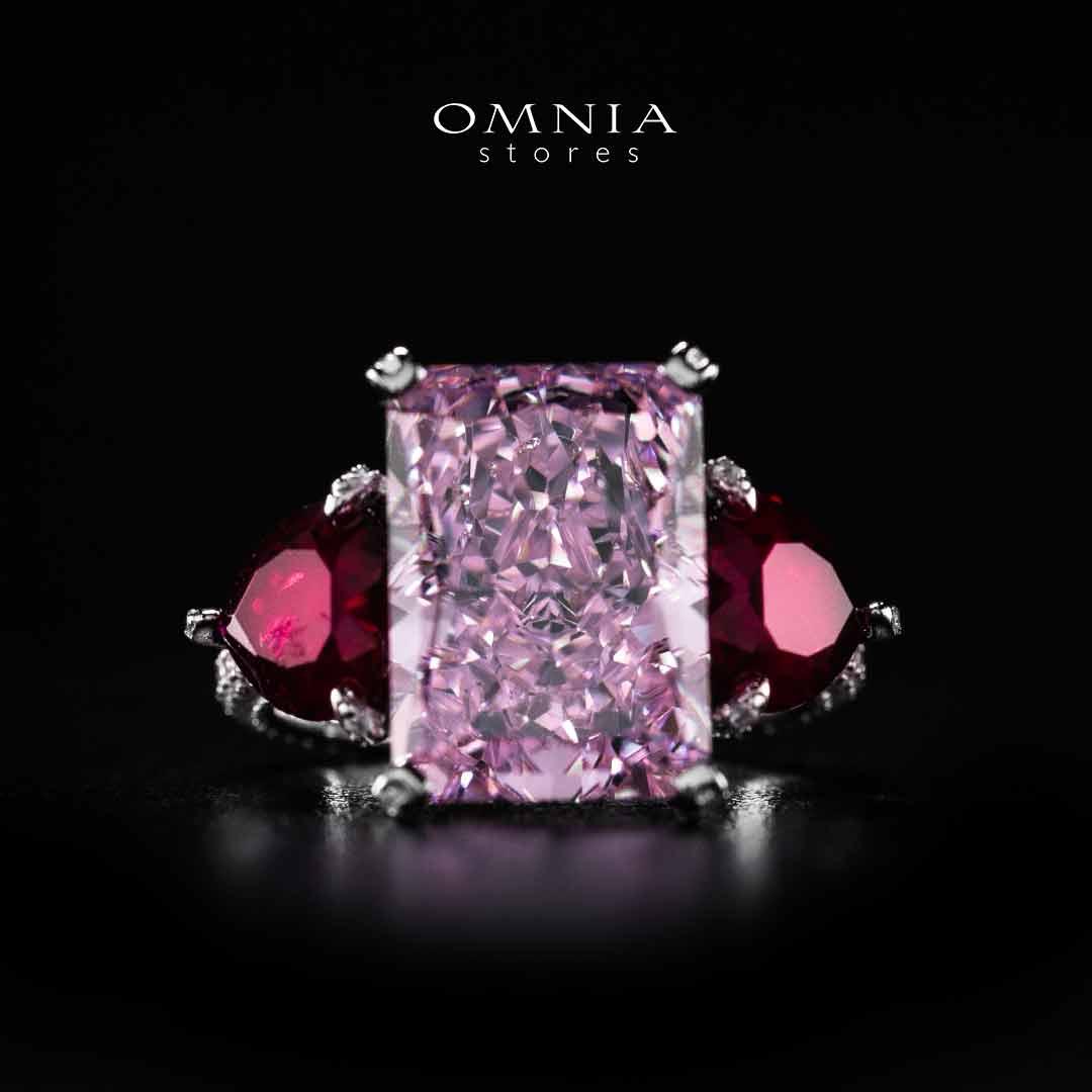 Omnia Salima Multi Color Silver Ring In 925 Silver High Quality Certified Lab Crafted Stones - OMNIASTORES UAE