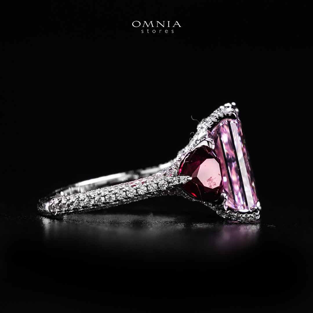 Omnia Salima Multi Color Silver Ring In 925 Silver High Quality Certified Lab Crafted Stones - OMNIASTORES UAE