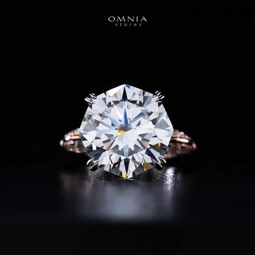 Omnia Muzna Rose Gold Silver Ring In 925 Silver High Quality Certified Lab Crafted Stones - OMNIASTORES UAE