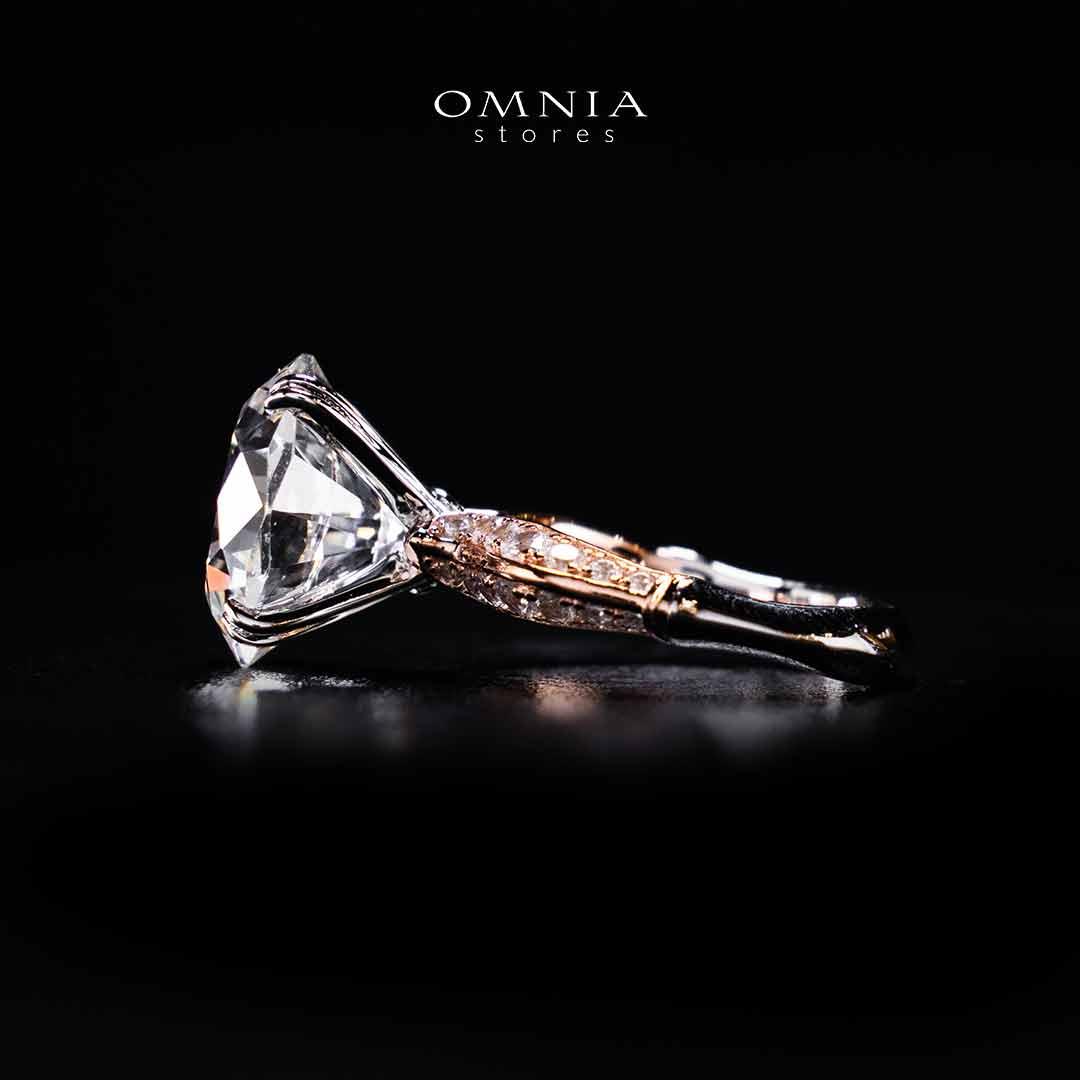 Omnia Muzna Rose Gold Silver Ring In 925 Silver High Quality Certified Lab Crafted Stones - OMNIASTORES UAE