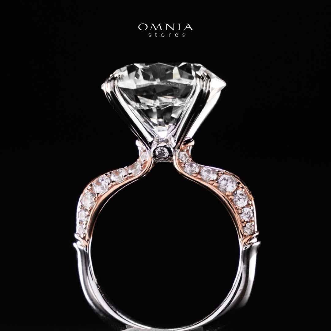 Omnia Muzna Rose Gold Silver Ring In 925 Silver High Quality Certified Lab Crafted Stones - OMNIASTORES UAE