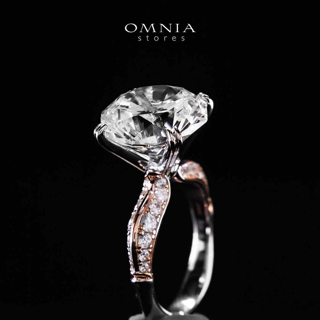 Omnia Muzna Rose Gold Silver Ring In 925 Silver High Quality Certified Lab Crafted Stones - OMNIASTORES UAE