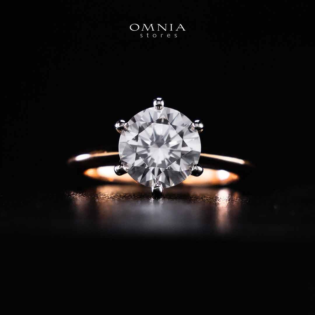 Omnia Azmina Rose Gold Ring In 925 Silver High Quality Certified Lab Crafted Stones - OMNIASTORES UAE