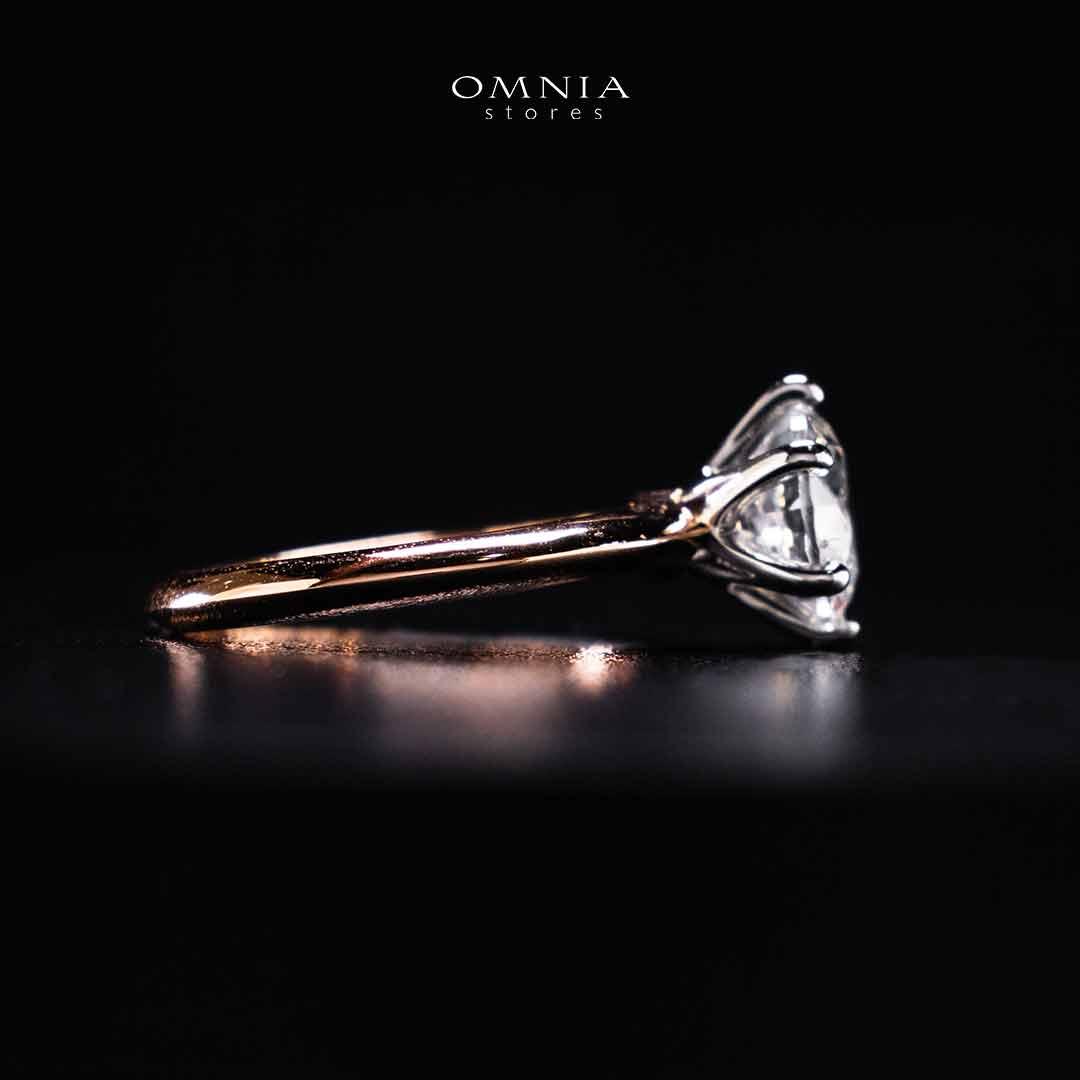 Omnia Azmina Rose Gold Ring In 925 Silver High Quality Certified Lab Crafted Stones - OMNIASTORES UAE