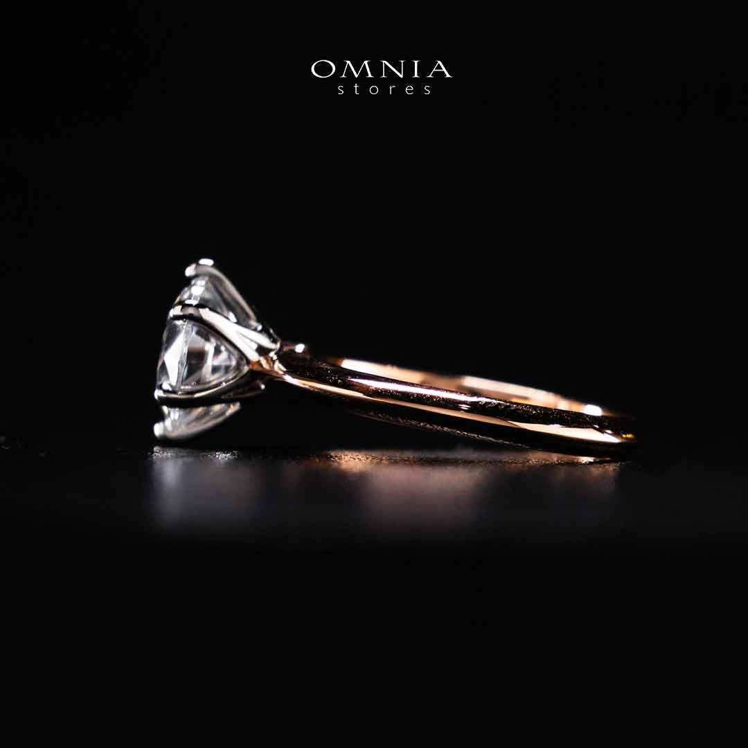 Omnia Azmina Rose Gold Ring In 925 Silver High Quality Certified Lab Crafted Stones - OMNIASTORES UAE