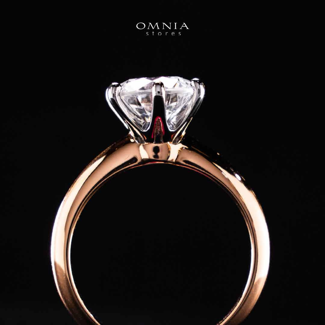 Omnia Azmina Rose Gold Ring In 925 Silver High Quality Certified Lab Crafted Stones - OMNIASTORES UAE