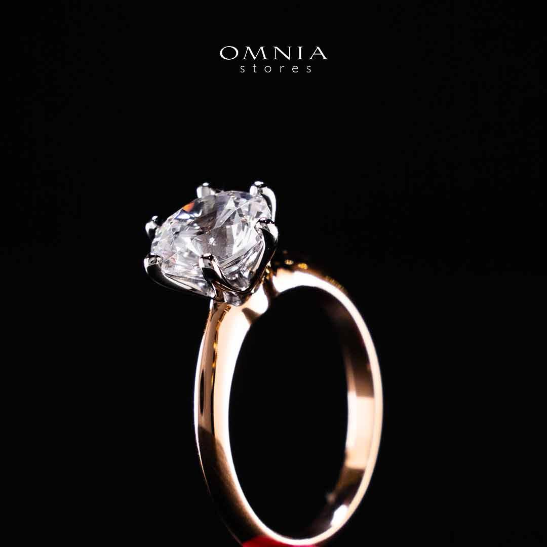 Omnia Azmina Rose Gold Ring In 925 Silver High Quality Certified Lab Crafted Stones - OMNIASTORES UAE