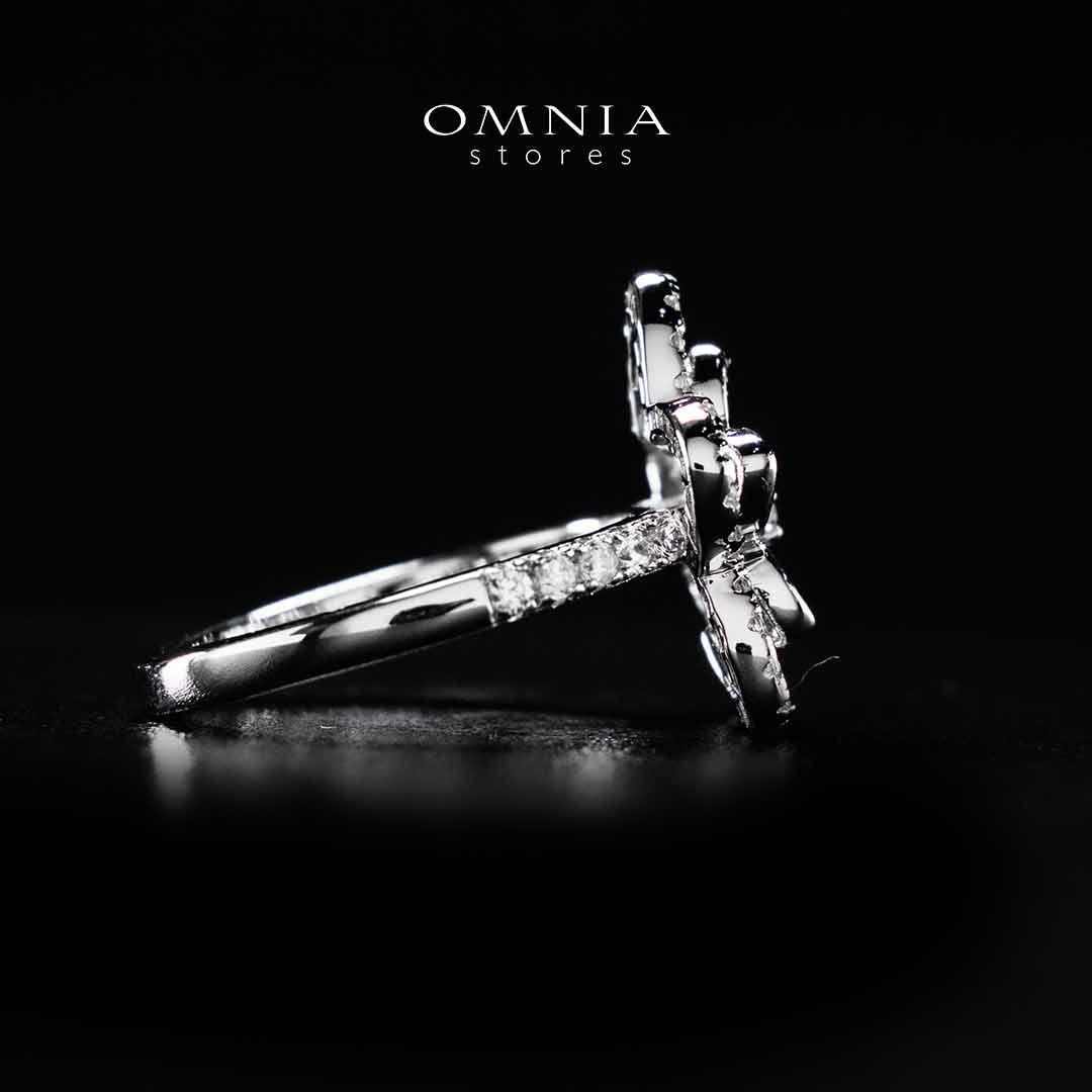 Omnia Areebah Flower Silver Ring In 925 Silver High Quality Certified Lab Crafted Stones - OMNIASTORES UAE