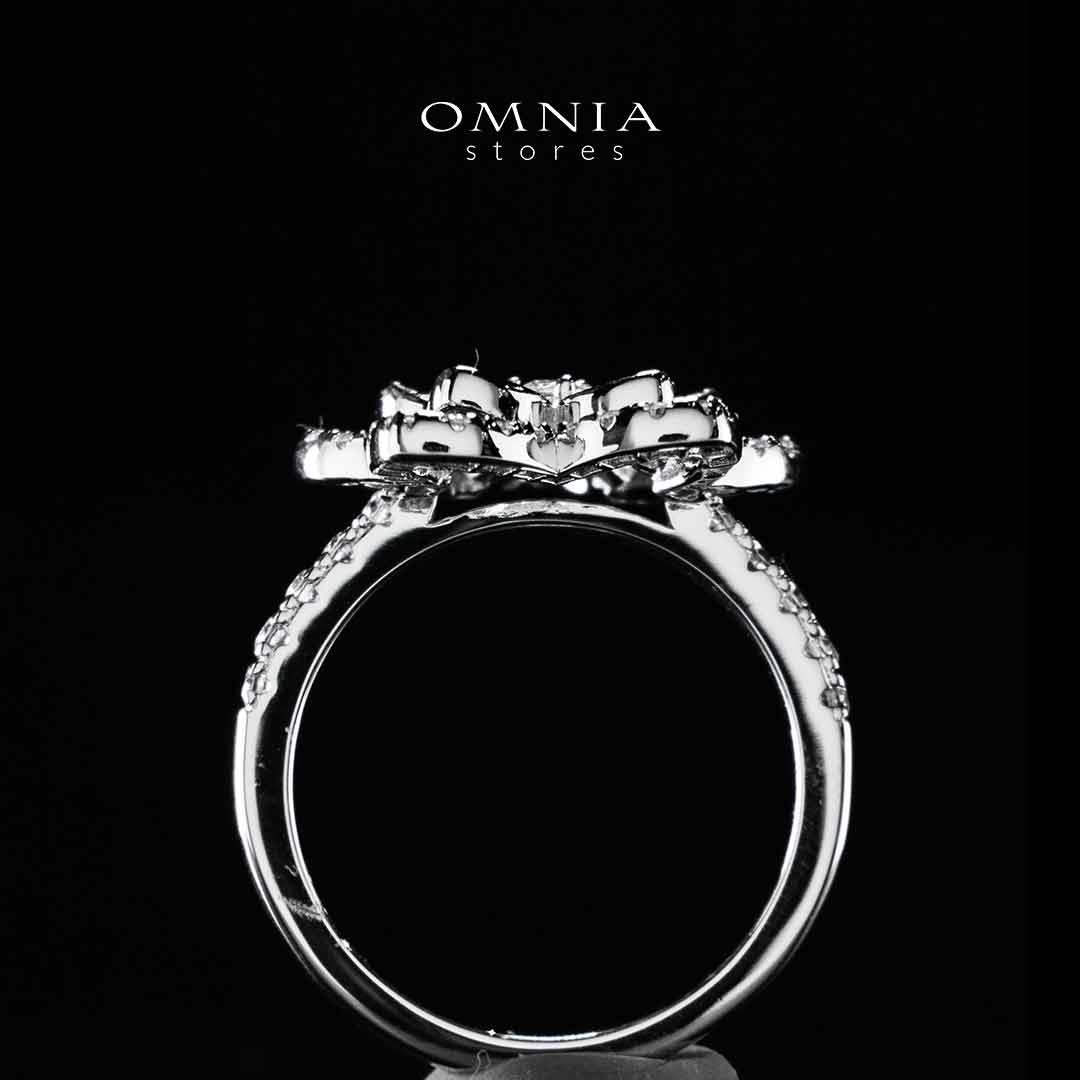 Omnia Areebah Flower Silver Ring In 925 Silver High Quality Certified Lab Crafted Stones - OMNIASTORES UAE