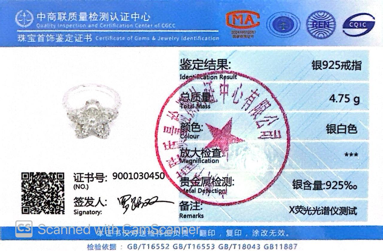 Omnia Areebah Flower Silver Ring In 925 Silver High Quality Certified Lab Crafted Stones - OMNIASTORES UAE