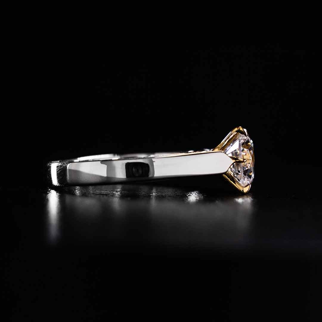 Omnia Mahnoor Gold With Silver Ring In 925 Silver High Quality Certified Lab Crafted Stones - OMNIASTORES UAE