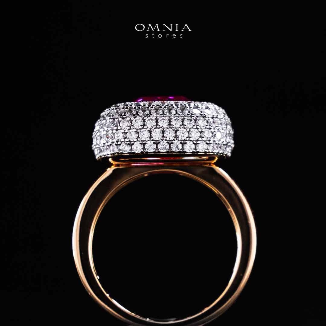 Omnia Rafidah Red Rose Gold Ring In 925 Silver High Quality Certified Lab Crafted Stones - OMNIASTORES UAE