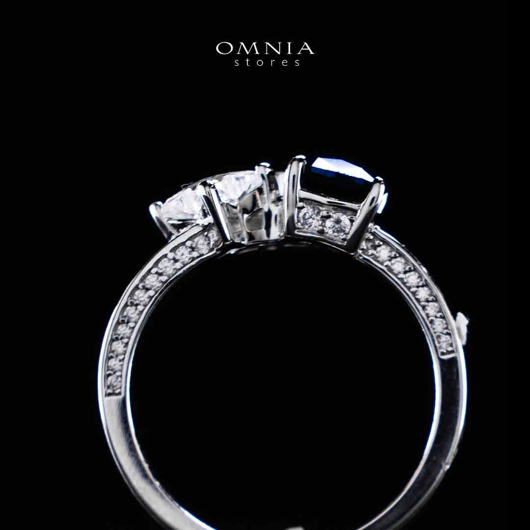 Omnia Rashida Star Blue Silver Ring In 925 Silver High Quality Certified Lab Crafted Stones - OMNIASTORES UAE