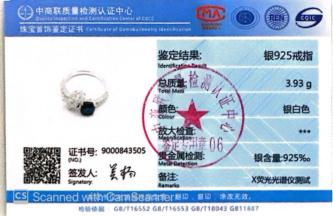 Omnia Rashida Star Blue Silver Ring In 925 Silver High Quality Certified Lab Crafted Stones - OMNIASTORES UAE