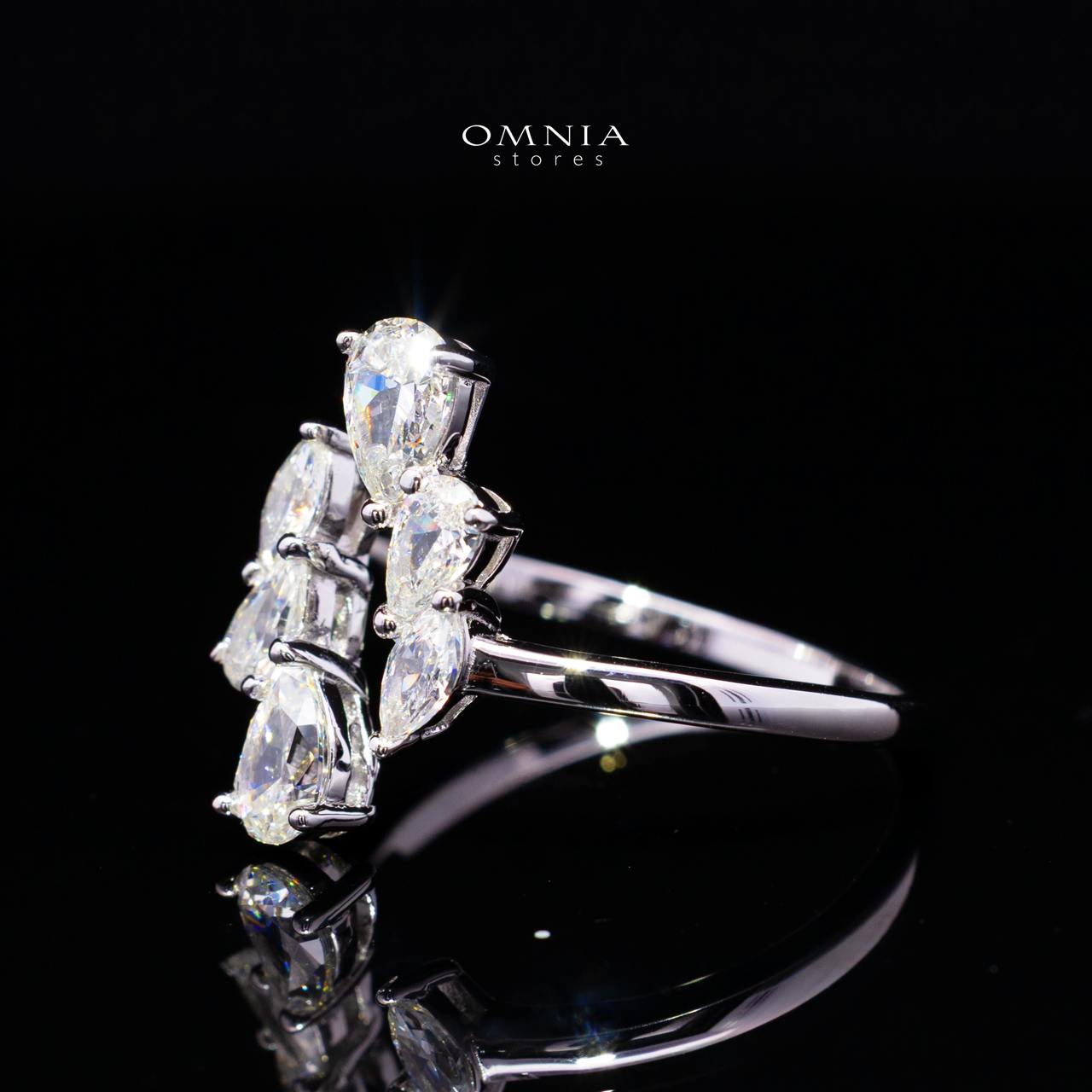 Roselle White Ring in 925 Silver with Premium Simulated Diamonds - OMNIASTORES KSA