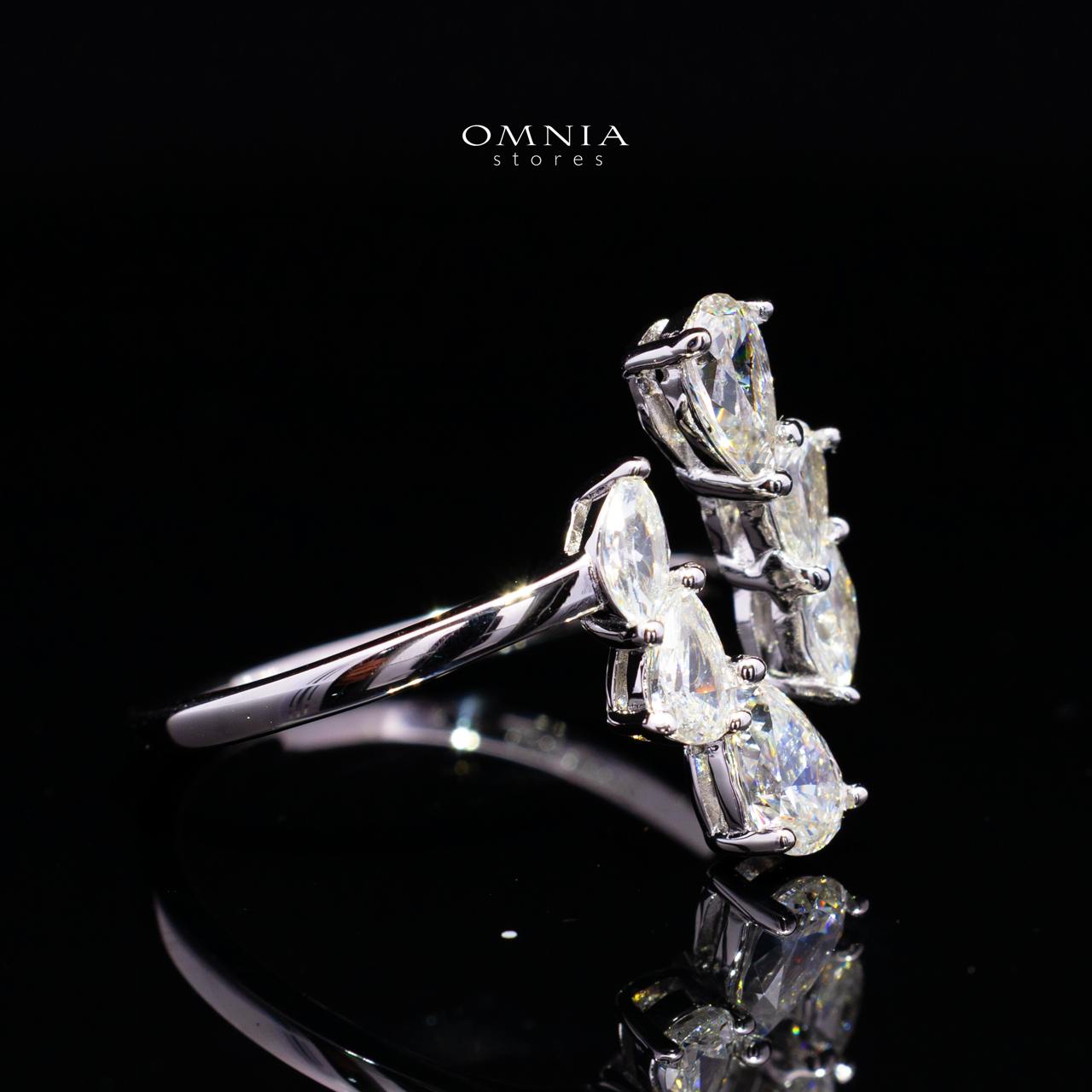 Roselle White Ring in 925 Silver with Premium Simulated Diamonds - OMNIASTORES KSA